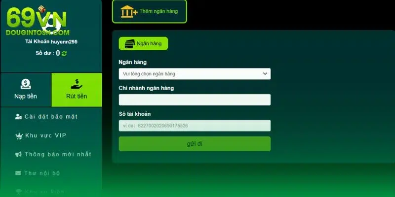 69VN quy định mỗi người chơi chỉ có một tài khoản